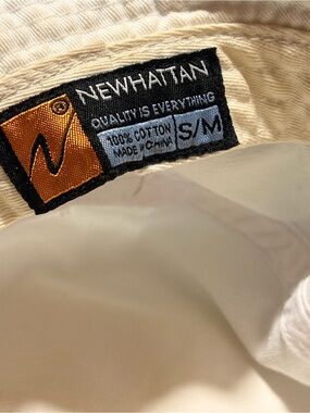Newhattan Cream Cotton S/M Casual Men’s Cap
